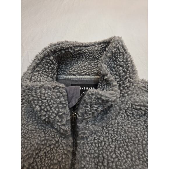 Quicksilver Men's Fleece Sherpa Grey 1/4 Zip Size Xl Jacket - Picture 3 of 8